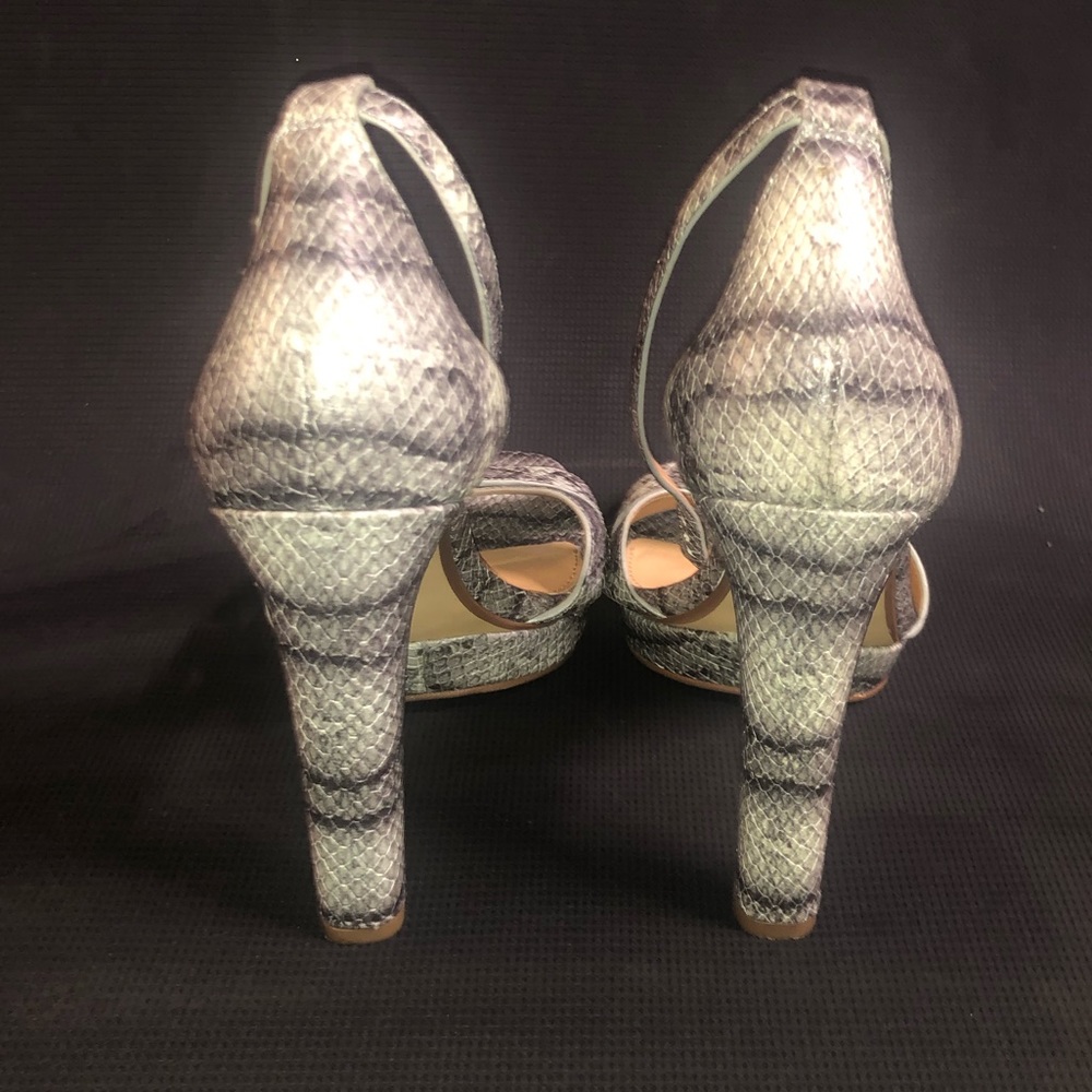 Michael Kors Blue Snake Print Python Block Heels … - image 3